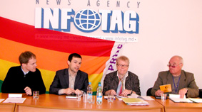 14.05.2004 ÎN MOLDOVA SE DESFĂŞOARĂ CEL DE AL III-LEA PRIDE AL MINORITĂŢILOR SEXUALE „CURCUBEUL DE PESTE NISTRU” (CONFERINŢĂ DE PRESĂ LA „INFOTAG”)