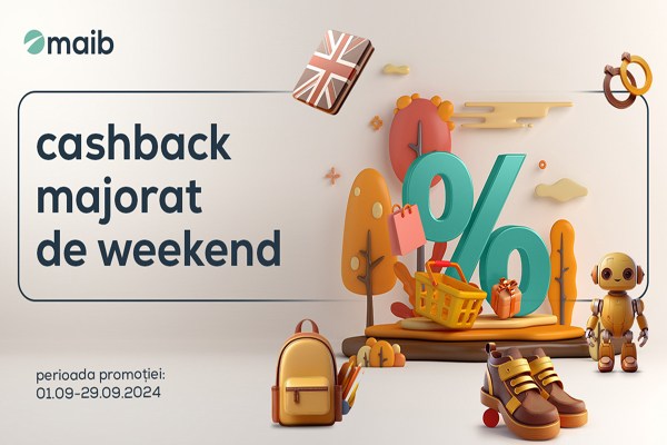 Weekendurile din septembrie pot fi mai plăcute cu maib! Profită de cashback majorat la cumpărăturile efectuate la parteneri generoși 